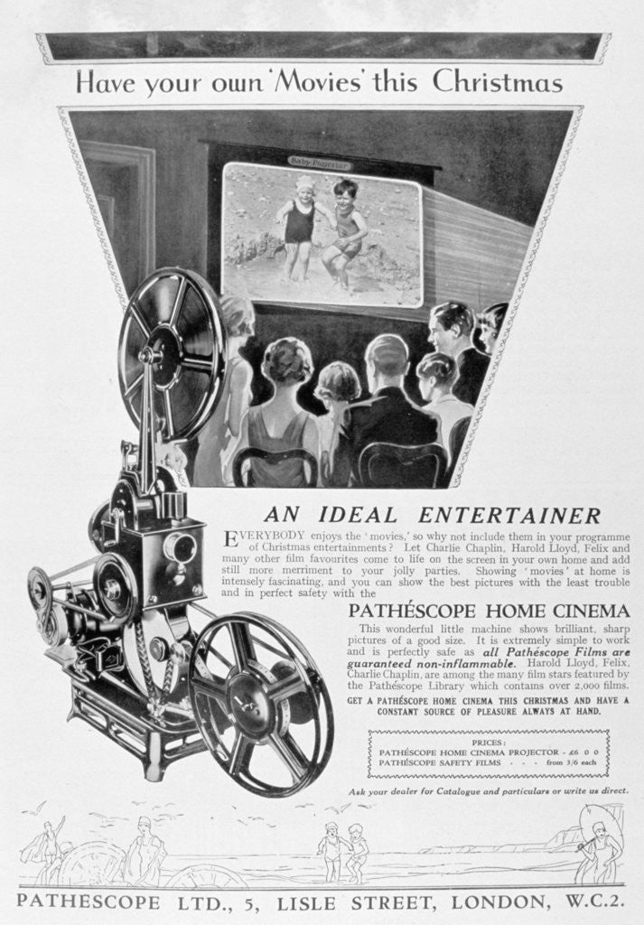 Detail of Advert for the Pathescope Home Cinema by Anonymous