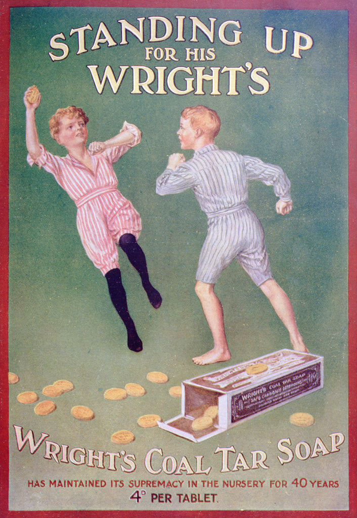 Detail of Advert for Wright's coal tar soap by Anonymous