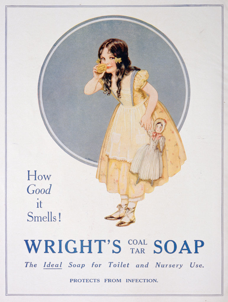 Detail of Advert for Wright's coal tar soap by Anonymous