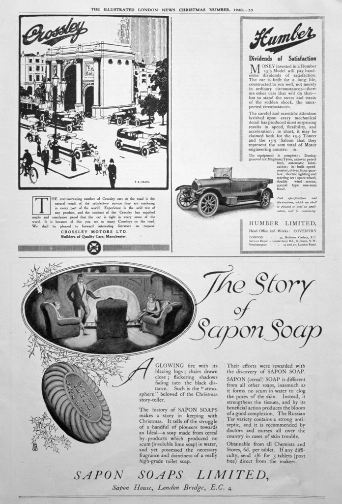 Detail of An advertising page in the Illustrated London News, Christmas number by Anonymous