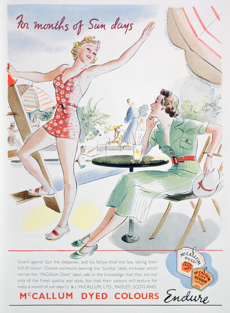 Detail of Advert for McCallum dyed colours by Anonymous