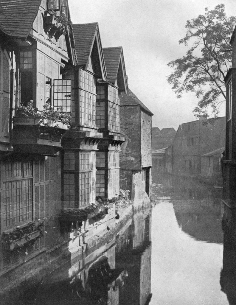 Detail of The Weavers' House by the River Stour, Canterbury, Kent by HS Newcombe