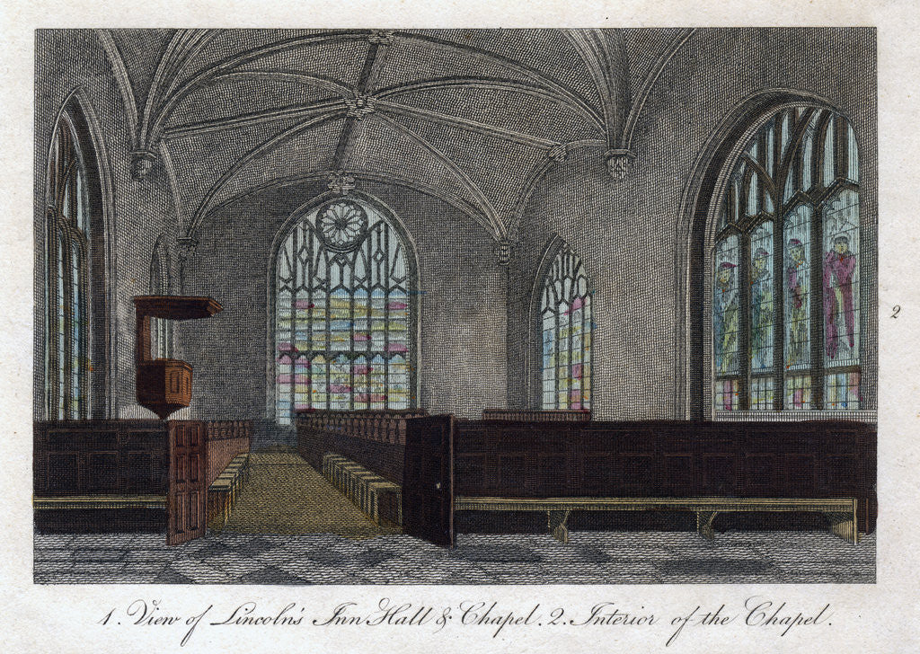 Detail of Interior of Lincoln's Inn Chapel, London by Pals