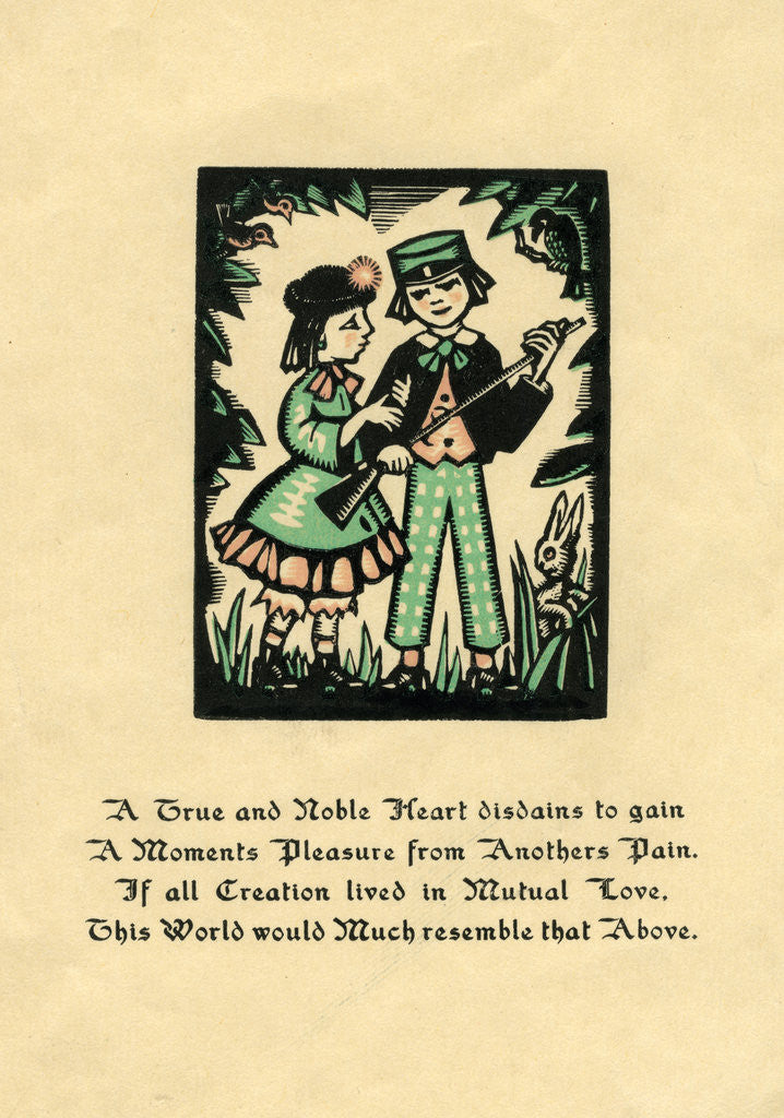 Detail of A wood-engraving by Helen Press by Helen Press