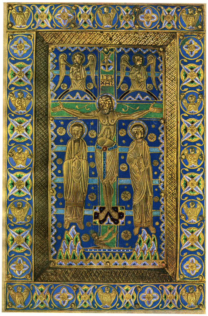 Detail of Plaque binding (plaque de reliure), champlevé enamel on copper by Anonymous
