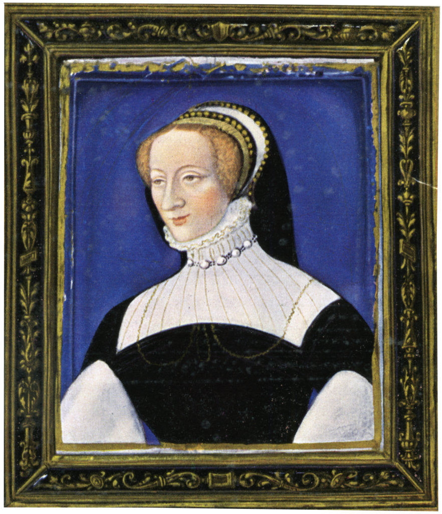 Detail of Portrait of a woman, enamel, painted on copper by Leonard Limosin