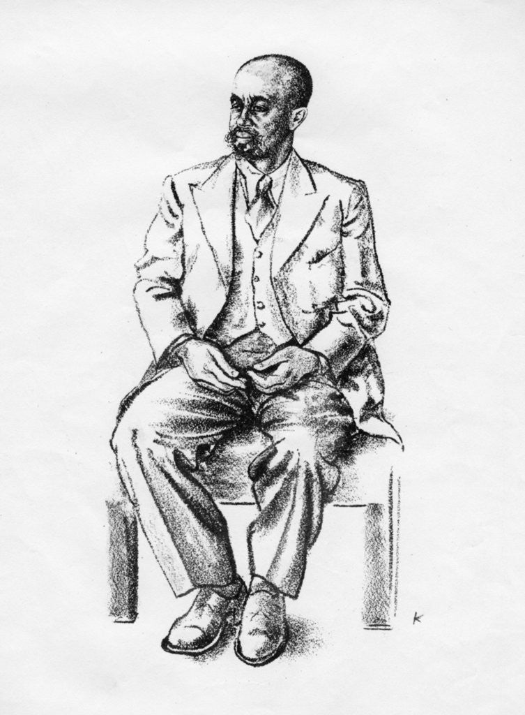 Detail of Bedjironde Tecle Hawariate, Ethiopian statesman by Edmond Xavier Kapp