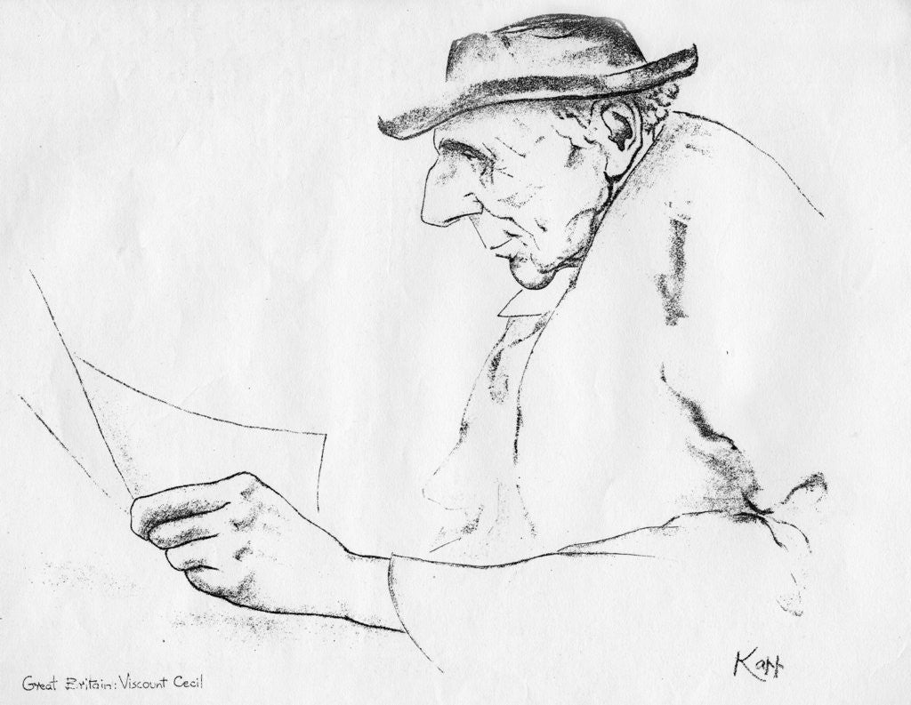 Detail of Viscount Cecil, British statesman by Edmond Xavier Kapp