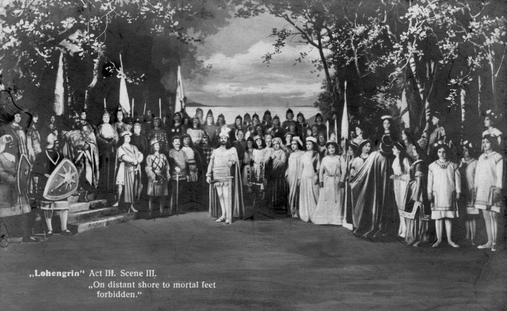 Detail of Performance of Richard Wagner's opera Lohengrin (act III, scene III) by Schwalb