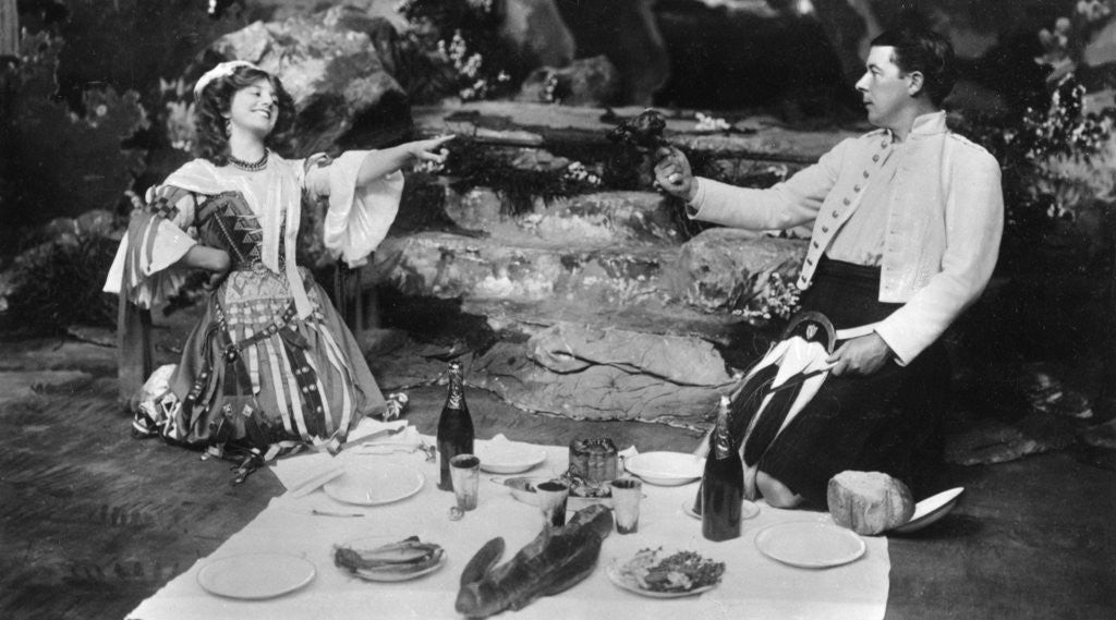 Detail of Ellaline Terriss and Seymour Hicks in The Gay Gordons by Anonymous