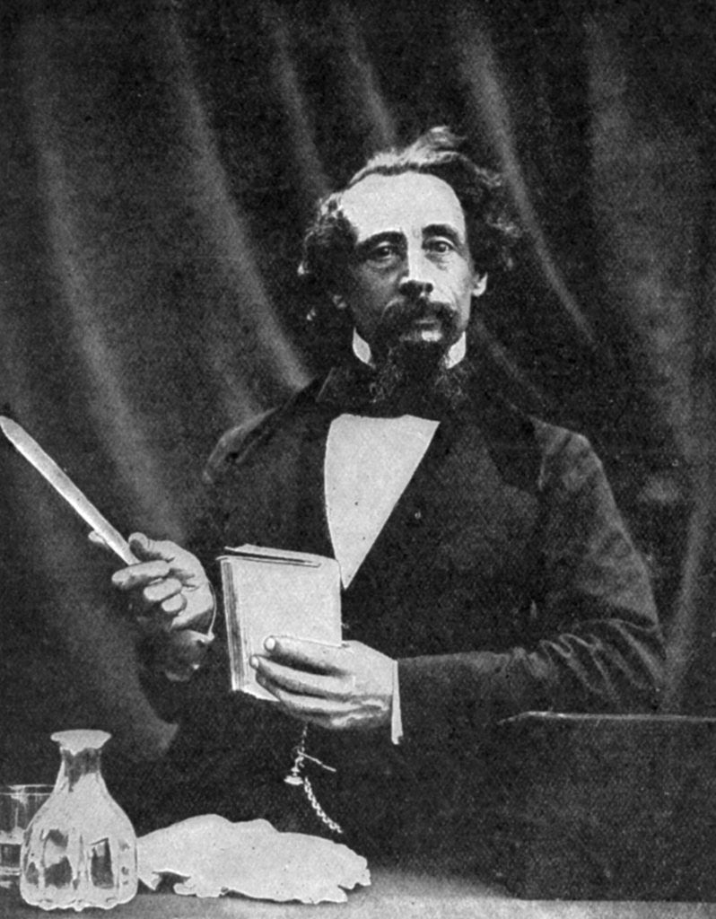 Detail of Charles Dickens giving a reading by Herbert Watkins