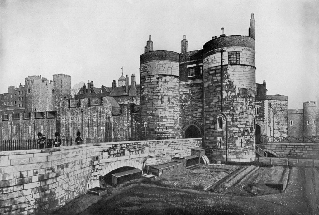 Detail of The Byward Tower and the outer ward, Tower of London by Anonymous