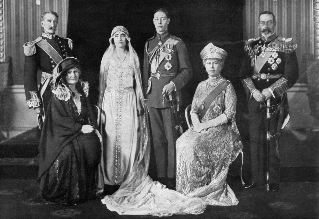Detail of The wedding of the Duke of York and Lady Elizabeth Bowes-Lyon by Anonymous