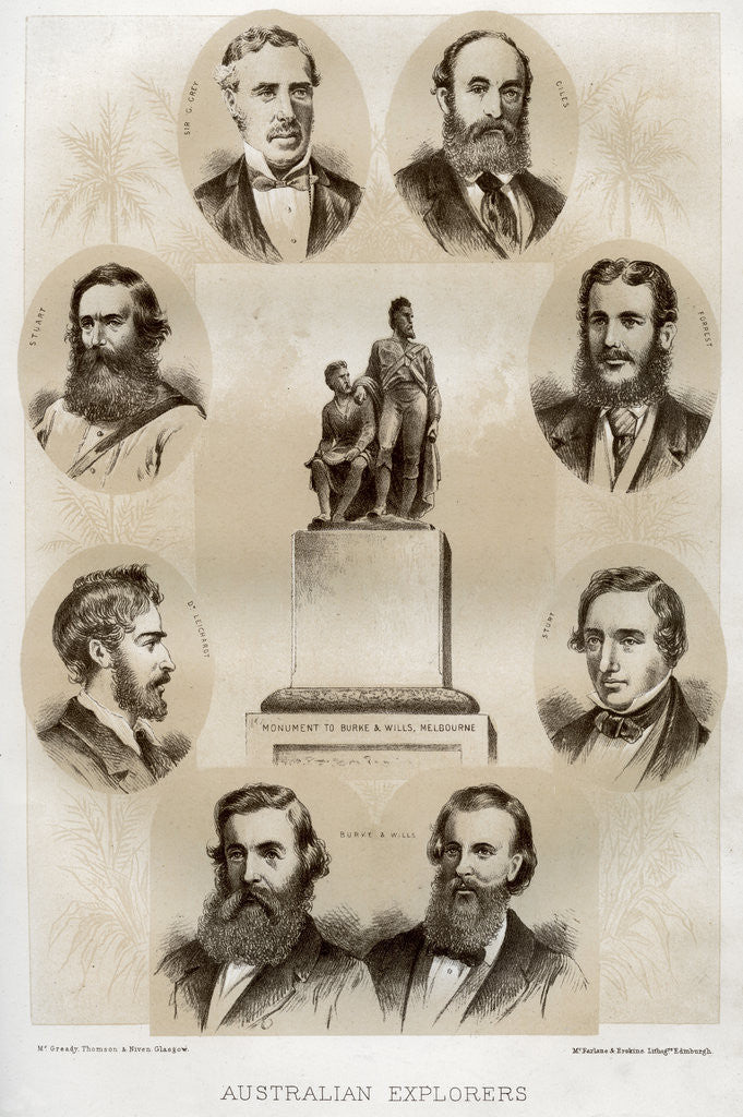 Detail of Australian explorers by McFarlane and Erskine