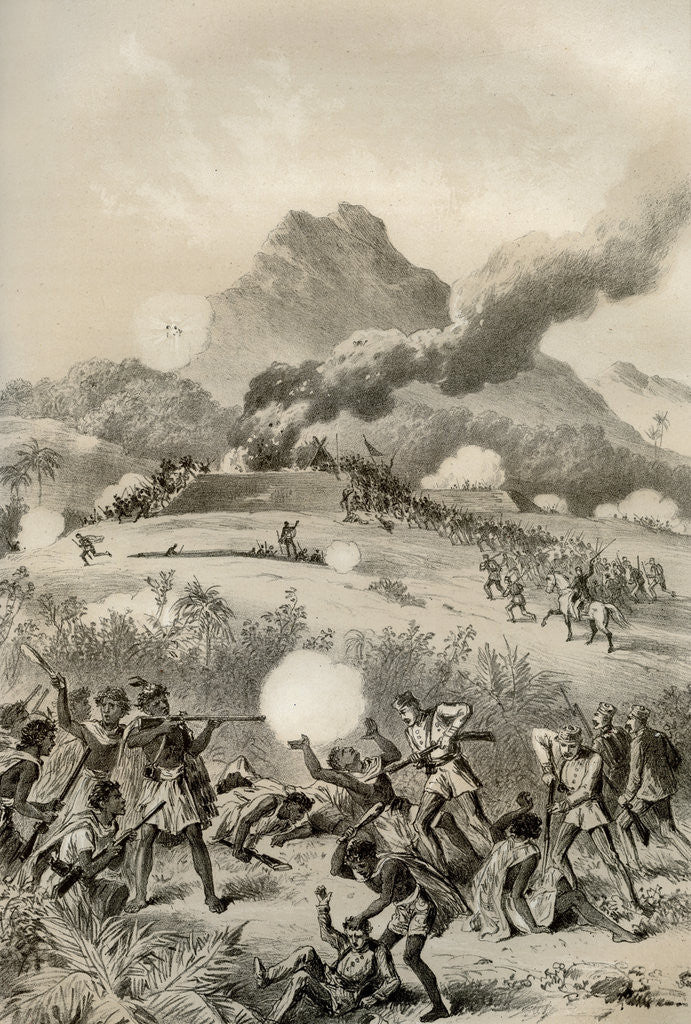 Detail of Taking a Maori redoubt, Maori Wars by McFarlane and Erskine