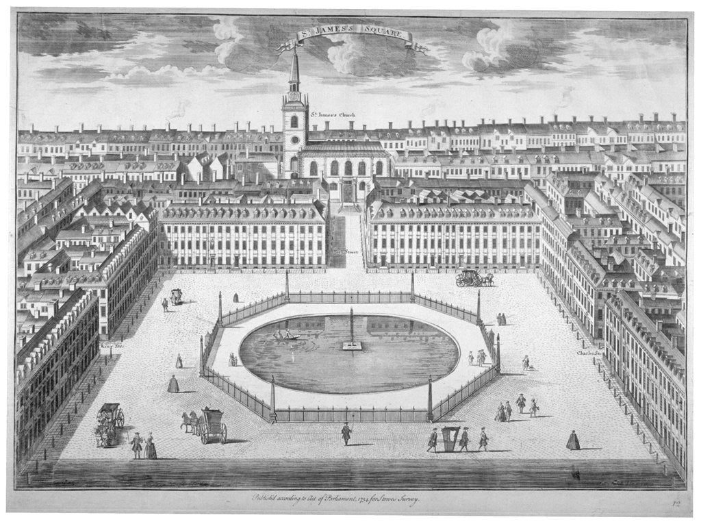 Detail of St James's Square from the south, London by Sutton Nicholls