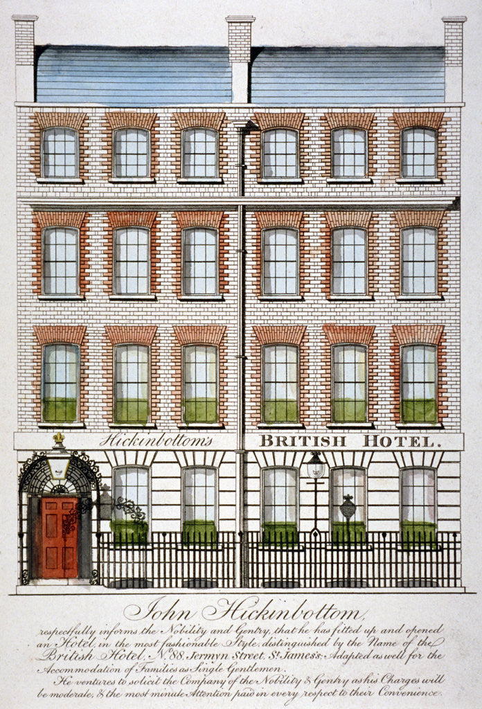 Detail of View of the British Hotel, Jermyn Street, London by Anonymous