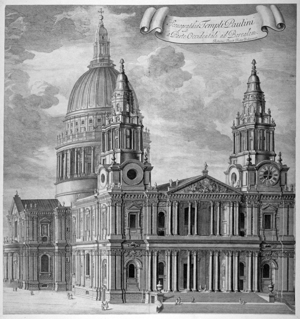 Detail of St Paul's Cathedral, City of London by Anonymous