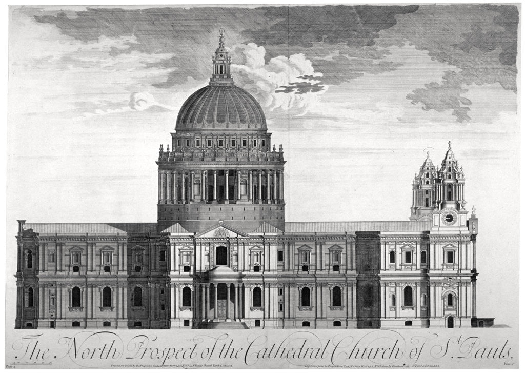 Detail of North view of St Paul's Cathedral, City of London by Anonymous