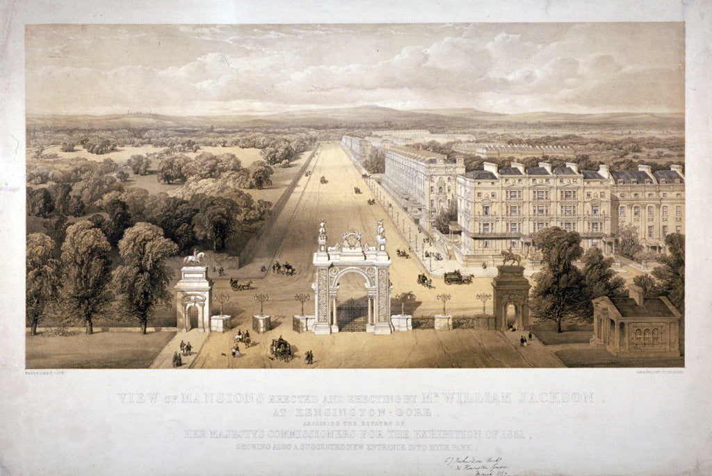 Detail of View of Queen's Gate, Hyde Park, Kensington, London by Day & Son