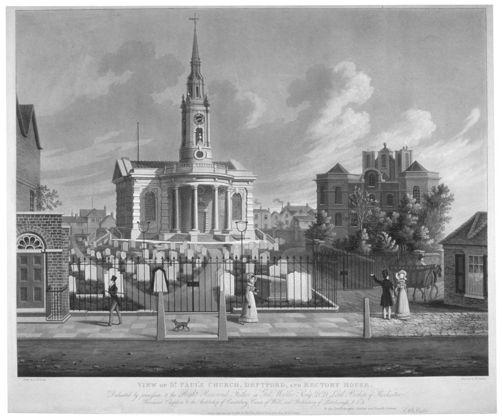 Detail of View of St Paul's Church, Deptford, London by Matthew Dubourg