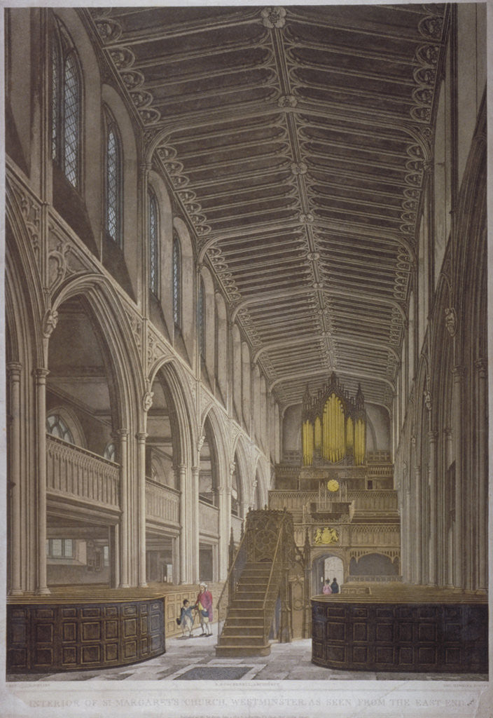 Detail of Interior of St Margaret's Church, Westminster, London by George Hawkins