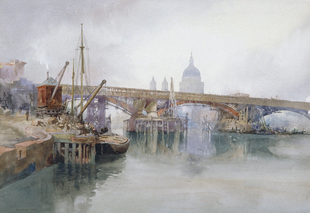 Detail of Southwark Bridge in Course of Demolition by Richard Henry Wright
