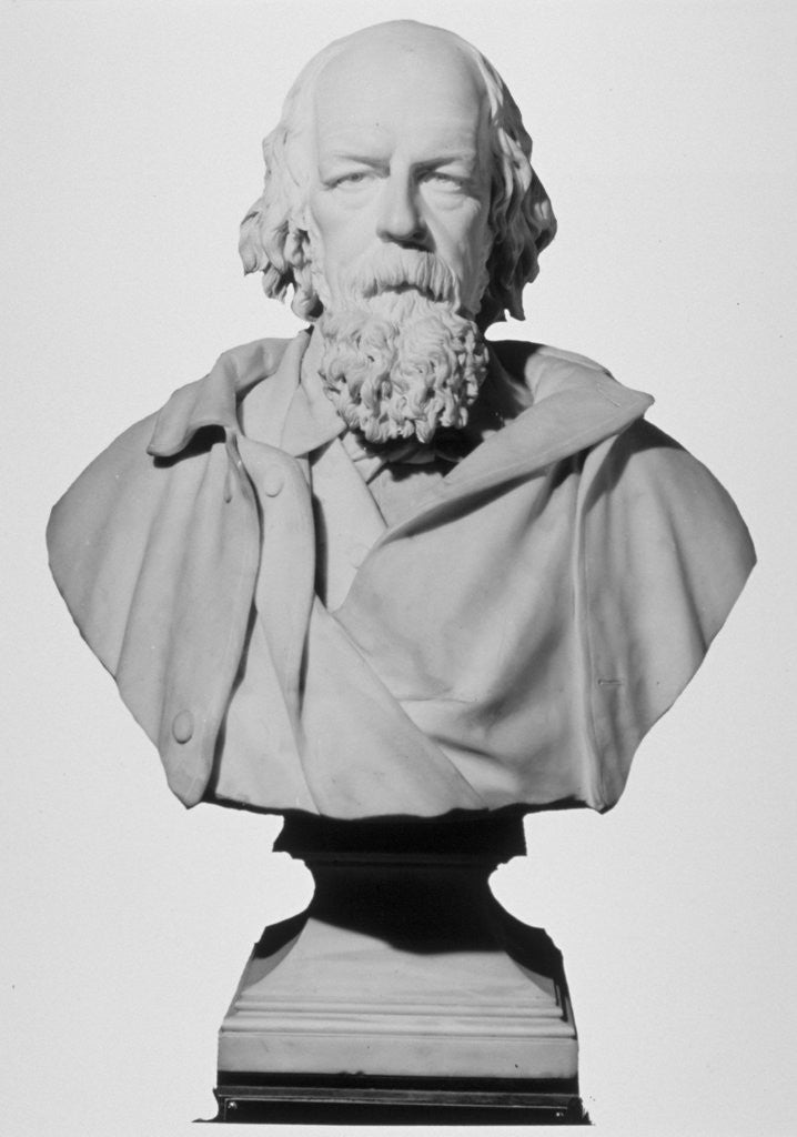 Detail of Portrait bust of Alfred, Lord Tennyson, English poet by Francis John Williamson