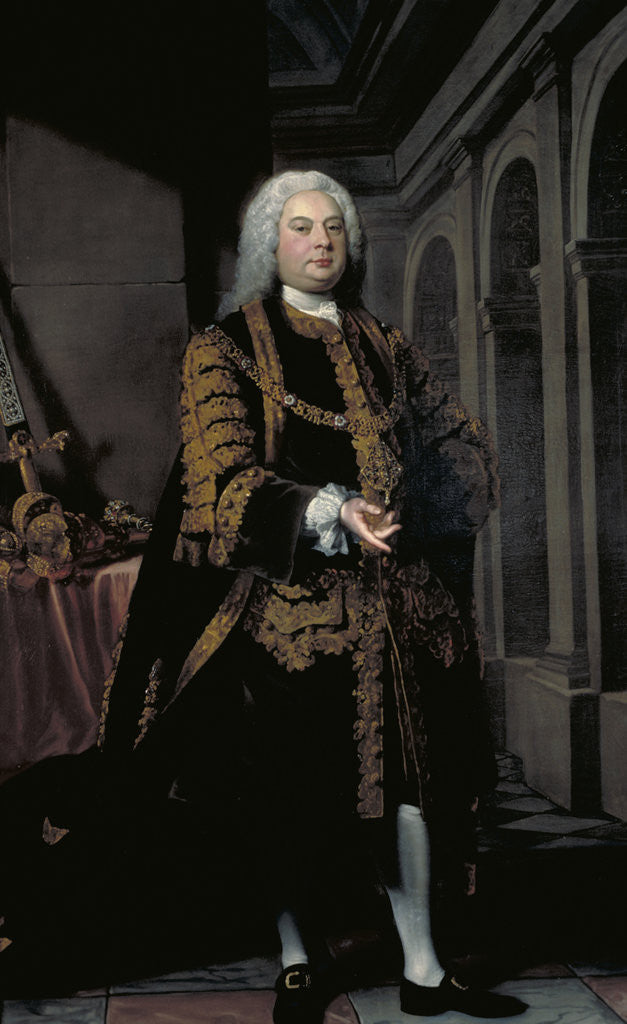 Detail of Sir John Barnard, Lord Mayor 1737 by Joseph Highmore