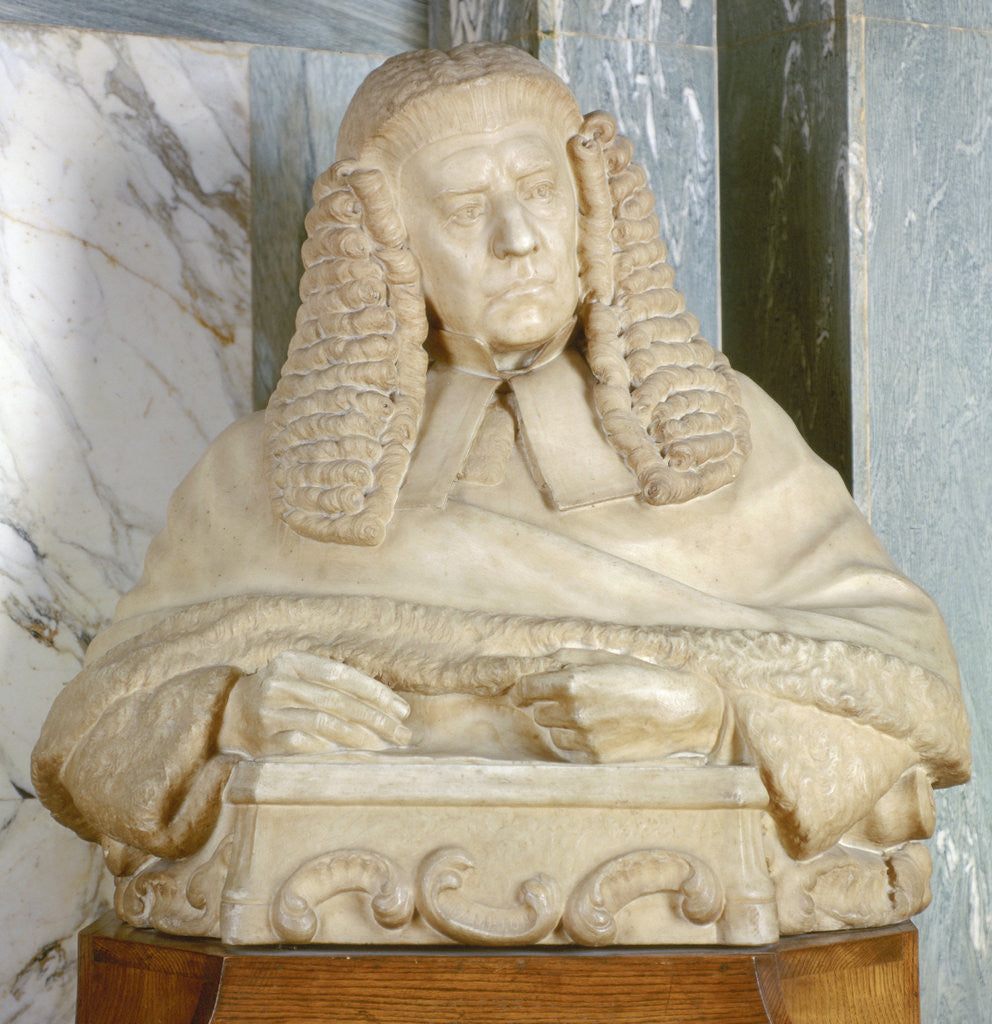 Detail of Portrait bust of Lord Brampton, British judge by Joseph William Swynnerton
