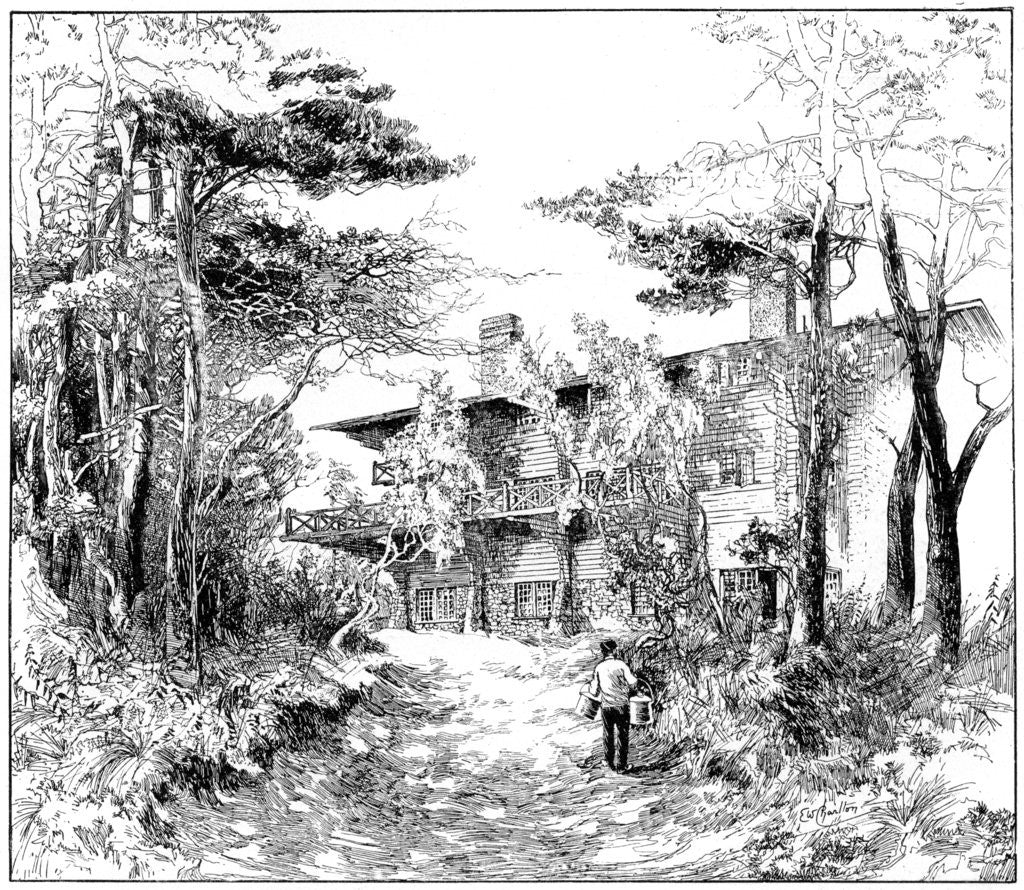 Detail of The log house 'Idaho', near Ringwood, Hampshire by Edward William Charlton