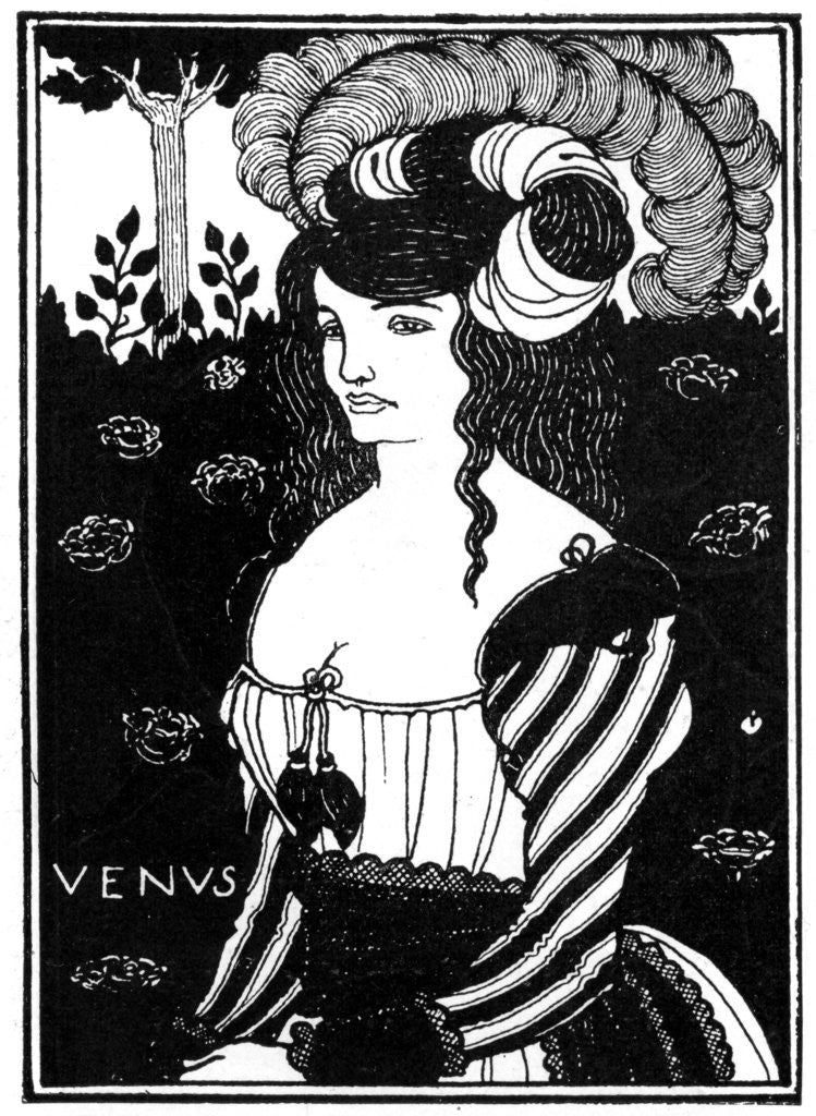 Detail of Portrait of a woman by Aubrey Beardsley