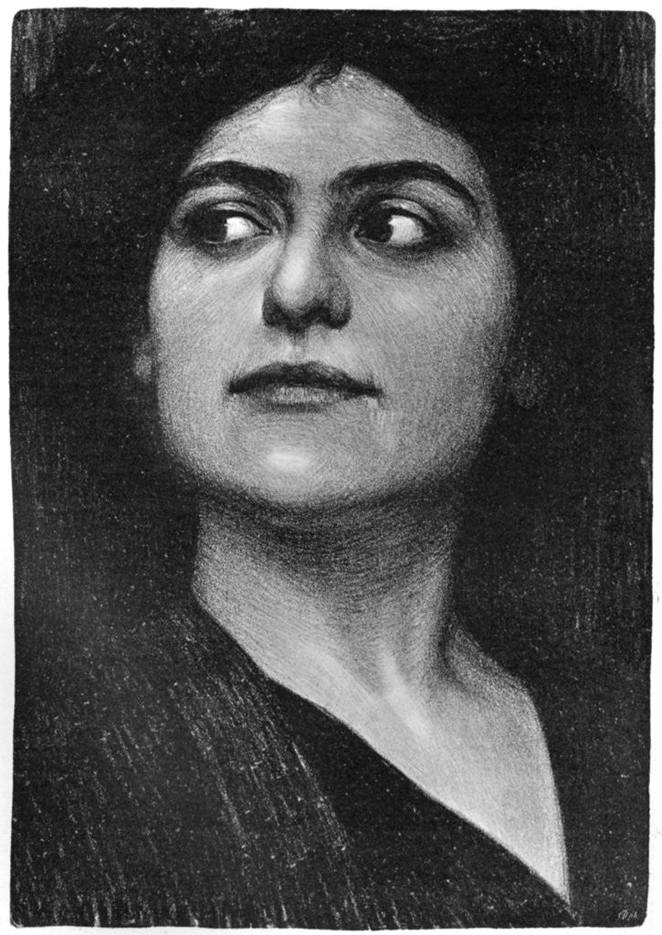 Detail of Study of a woman's head by Hans Unger