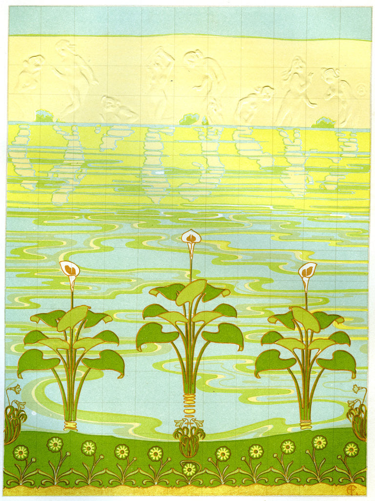 Detail of Enamelled bathroom tiles by Anonymous