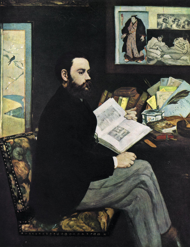 Detail of Emile Zola (1840-1902), French novellist by Edouard Manet