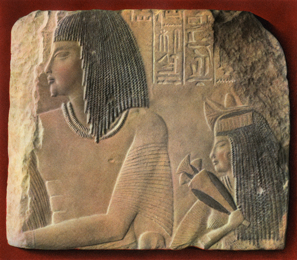 Detail of An Egyptian limestone relief, c1400 BC by Anonymous