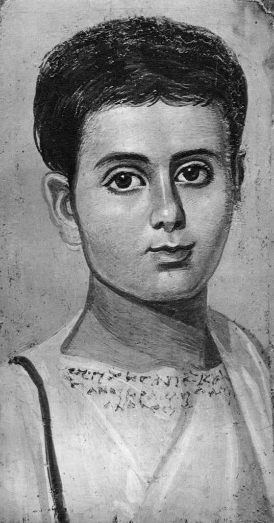 Detail of Portrait of a young boy, Al-Fayyum, Egypt by Anonymous