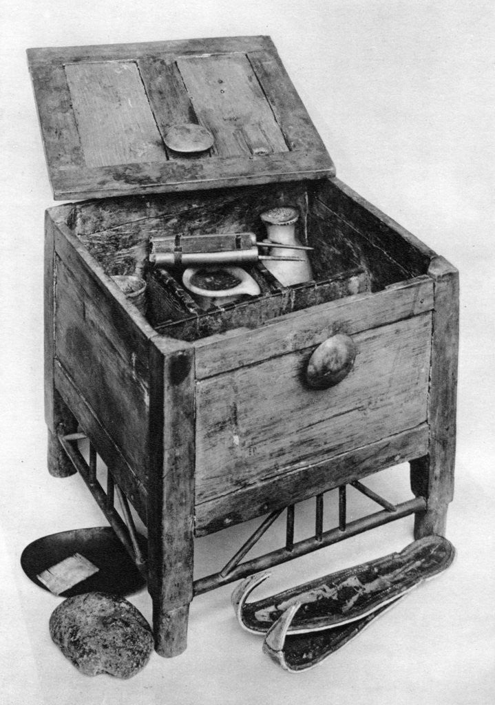Detail of An Ancient Egyptian wooden toilet case by Anonymous