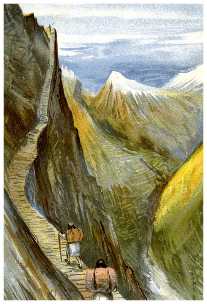Detail of The Nerpani track, Tibet by FA Brockhaus