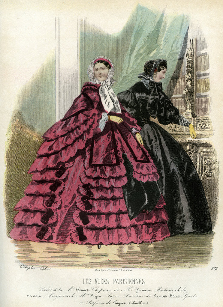 Detail of Parisian fashions of the 19th century by Anonymous
