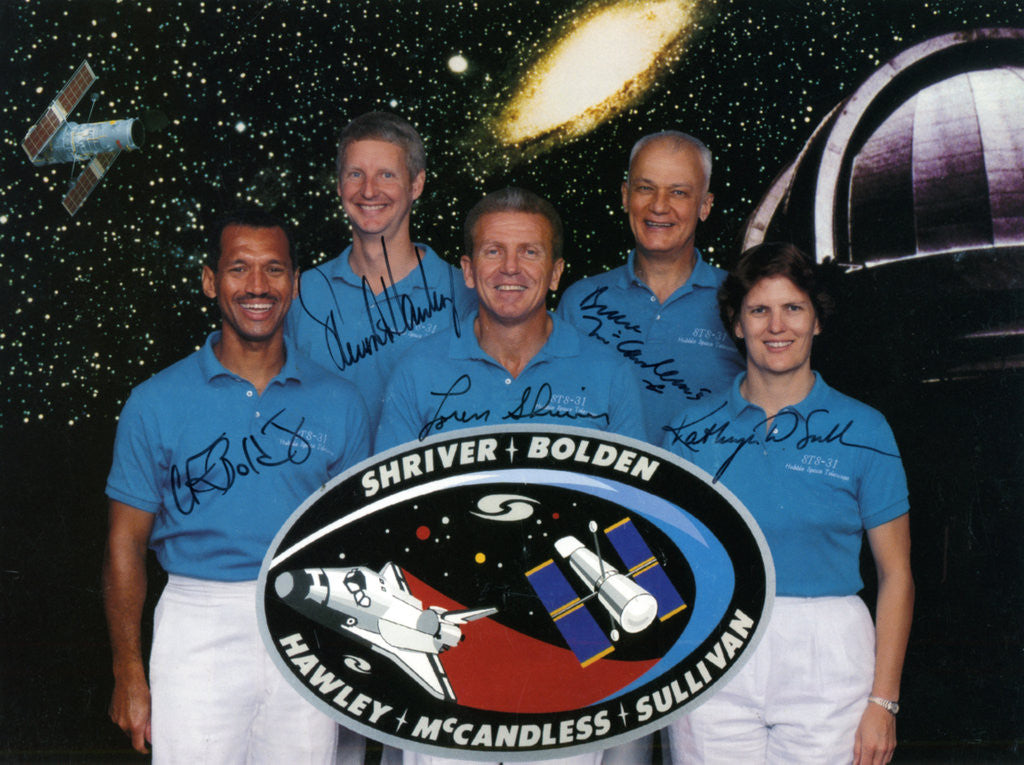 Detail of The crew of Space Shuttle Mission STS-31 by NASA