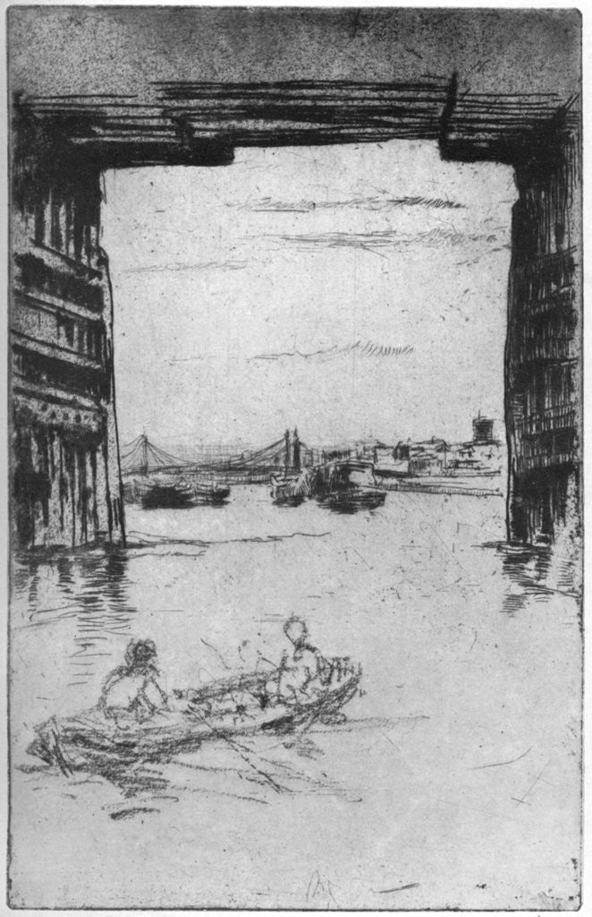 Detail of Under Old Battersea Bridge by James Abbott McNeill Whistler