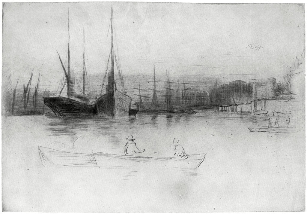 Detail of Steamboats off the Tower by James Abbott McNeill Whistler