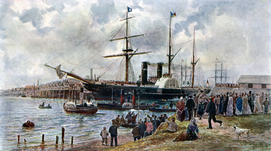 Detail of The 'Ripon' leaving Southampton with troops for the Crimea by Anonymous