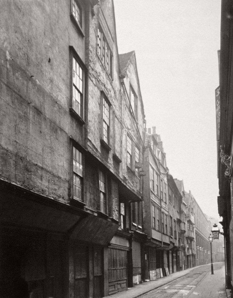 Detail of View of houses in Wych Street, Westminster, London by Society for Photographing the Relics of Old London