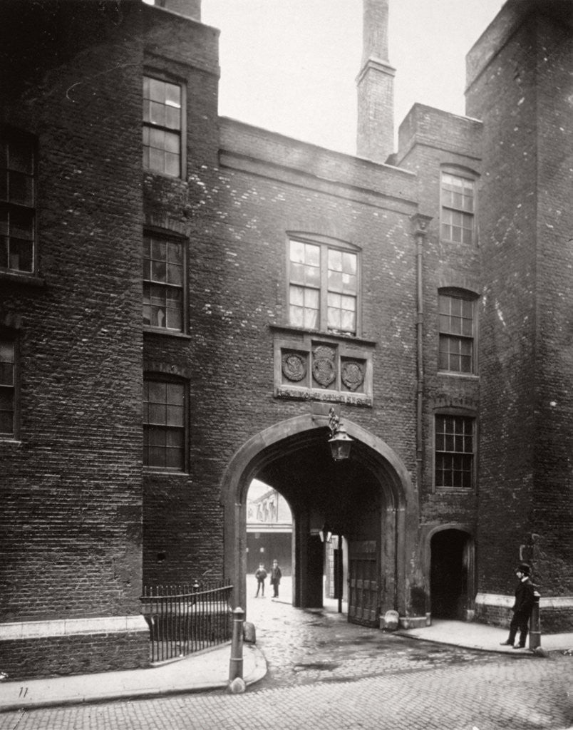 Detail of View of Lincoln's Inn Gatehouse, Holborn, Camden, London by Society for Photographing the Relics of Old London