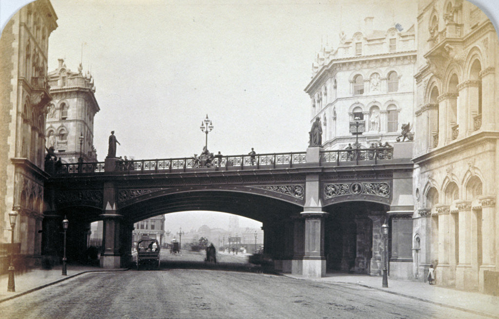 Detail of View of Holborn Viaduct from Farringdon Street, looking north, City of London by Henry Dixon