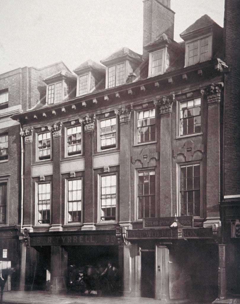 Detail of View of houses in Great Queen Street, Holborn, Camden, London by Henry Dixon
