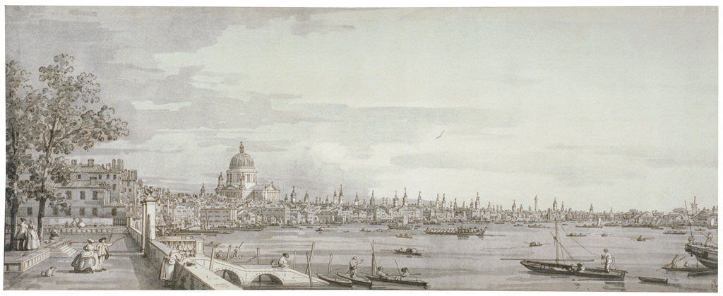 Detail of View of the River Thames, London by Giovanni Antonio Canaletto