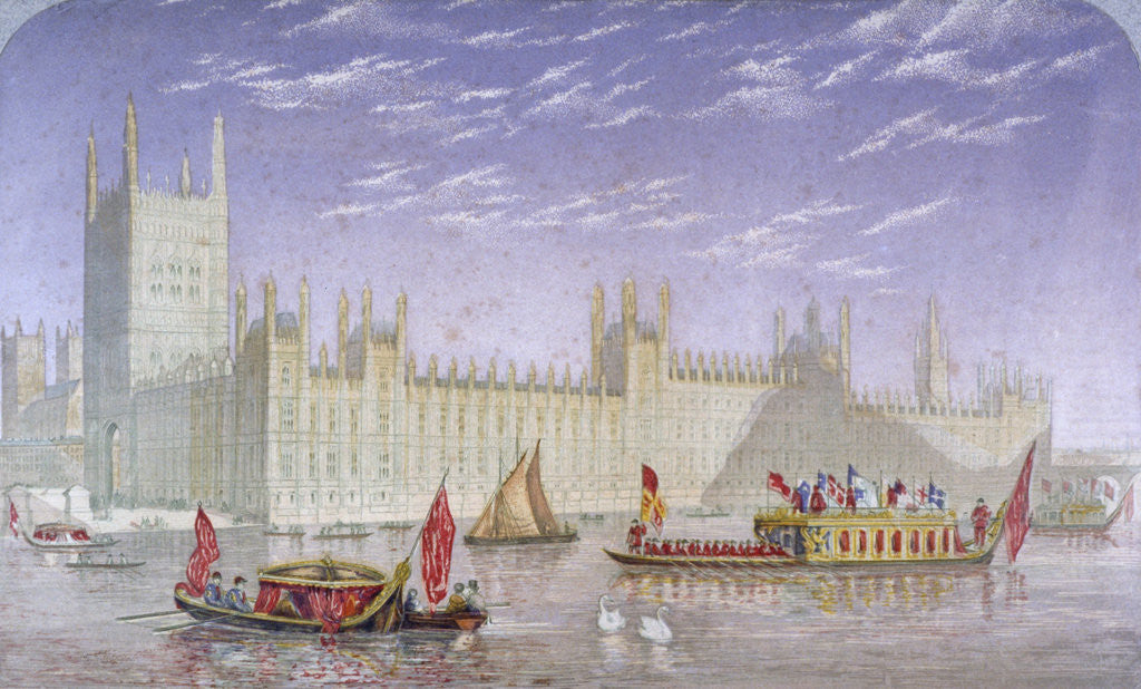 Detail of The Palace of Westminster, London by Kronheim & Co
